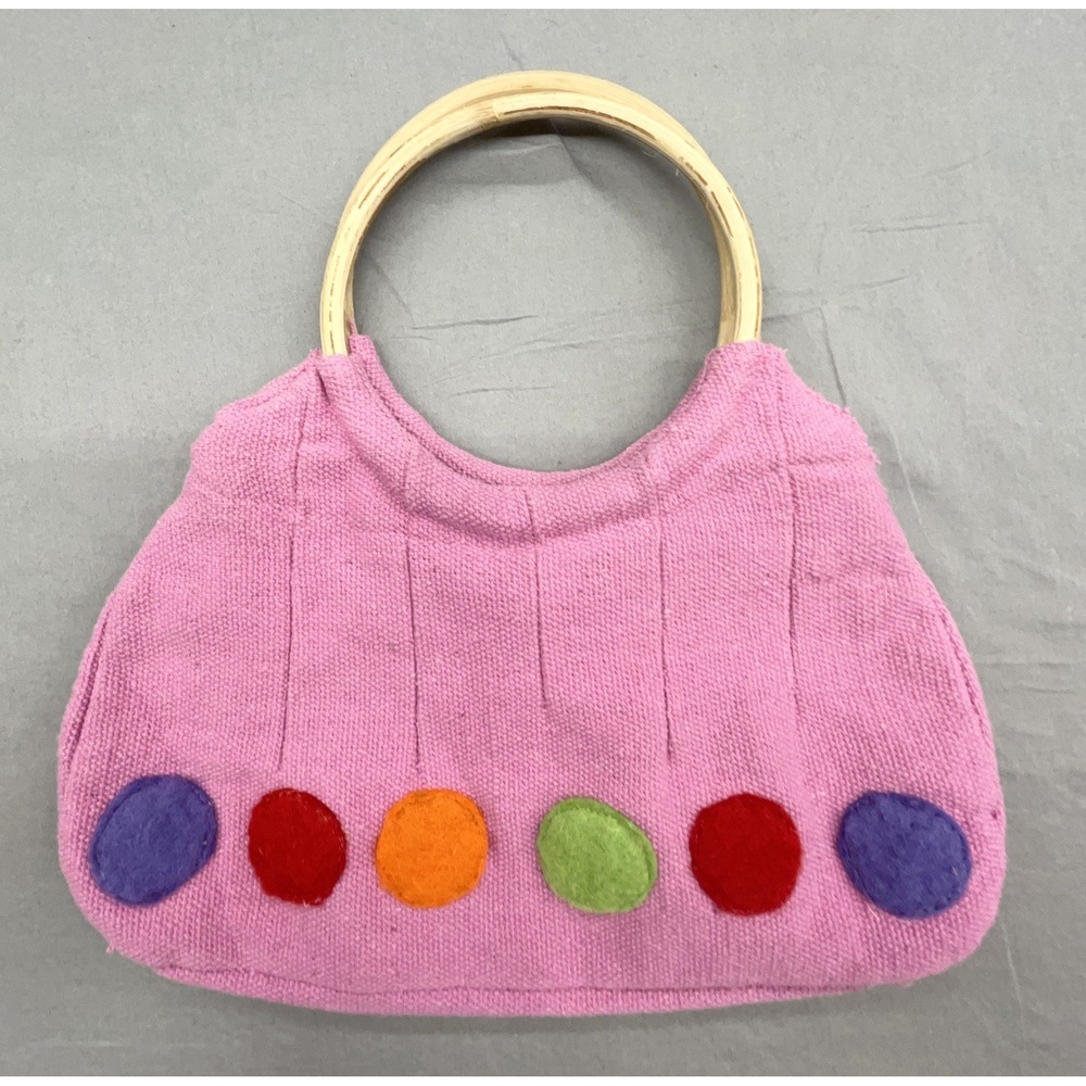 Rising Tide Purse Handbag Pink Cotton Snap Nepal Boho Whimsy Coastal Beachy